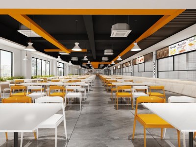 现代食堂3D模型下载